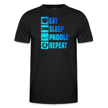Men's Paddle Tennis Paddle Racket Paddle Court - Men's Functional T-Shirt - black - Front - AI Model Male 178 dark (178cm)