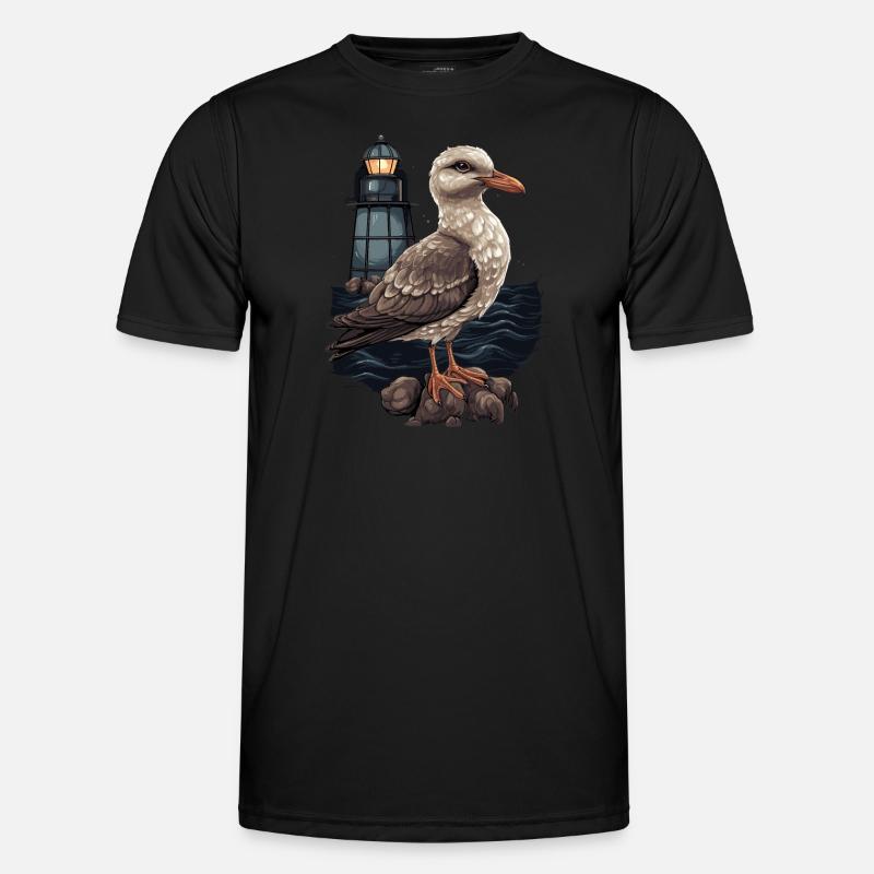 Möwe Seevogel Leuchtturm Männer Funktions-T-Shirt
