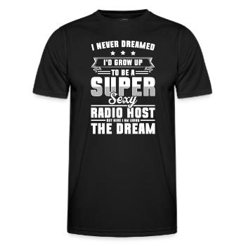 Modérateur Divertissement Fréquence des haut-parleurs - T-shirt sport Homme - noir - Devant - AI Model Male 178 dark (178cm)