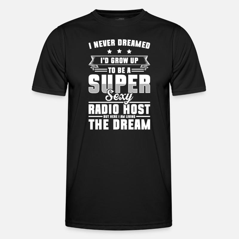Moderator Unterhaltung Sprecher Frequenz - Männer Funktions-T-Shirt - Schwarz