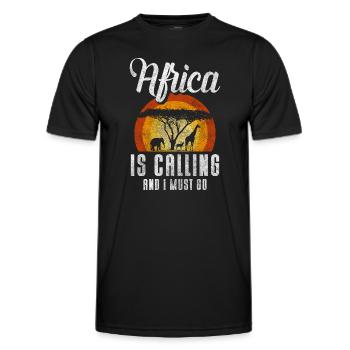 Culture Savanna Animal Welfare Animals - Men's Functional T-Shirt - black - Front - AI Model Male 178 dark (178cm)