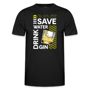 Gin Drinks Drink Long Drink - Men's Functional T-Shirt - black - Front - AI Model Male 178 dark (178cm)
