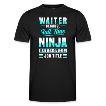 Bedienung Gäste Essen Party - Männer Funktions-T-Shirt - Schwarz - Vorne - AI Model Male 178 dark (178cm)