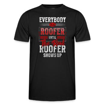 roofer, specialist trade, gutter - Men's Functional T-Shirt - black - Front - AI Model Male 178 dark (178cm)