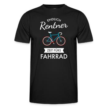 Endlich Rentner Zeit Fürs Fahrrad - Radsport - Männer Funktions-T-Shirt - Schwarz - Vorne - AI Model Male 178 dark (178cm)