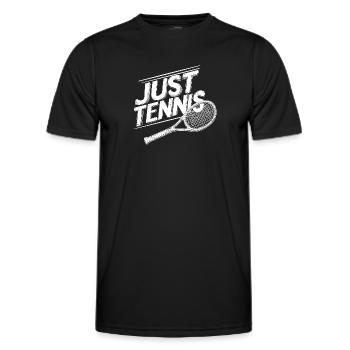 Just Tennis, Racket Logo, Tennis Court - Men's Functional T-Shirt - black - Front - AI Model Male 178 dark (178cm)