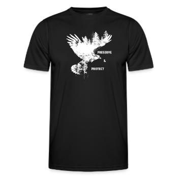 Preserrve & Protect Milan Rouge Oiseau de Proie - T-shirt sport Homme - noir - Devant - AI Model Male 178 dark (178cm)
