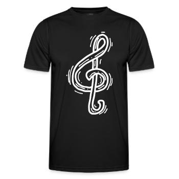 Fröhliche Musiknote - Männer Funktions-T-Shirt - Schwarz - Vorne - AI Model Male 178 dark (178cm)