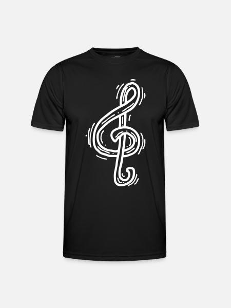Joyful music note - Men's Functional T-Shirt - black