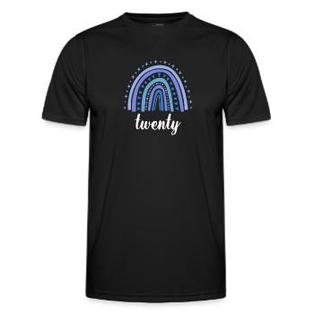 Blau Regenbogen Zwanzig Jahre 20. Geburtstag - Männer Funktions-T-Shirt - Schwarz - Vorne - AI Model Male 178 dark (178cm)