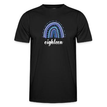 Blue Rainbow Eighteen Years 18th Birthday - Men's Functional T-Shirt - black - Front - AI Model Male 178 dark (178cm)