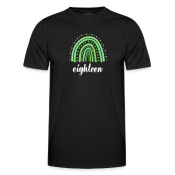 Green Rainbow Eighteen Years 18th Birthday - Men's Functional T-Shirt - black - Front - AI Model Male 178 dark (178cm)