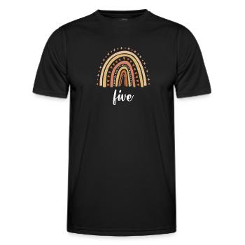 Orange Rainbow Five Years 5th Birthday - Men's Functional T-Shirt - black - Front - AI Model Male 178 dark (178cm)