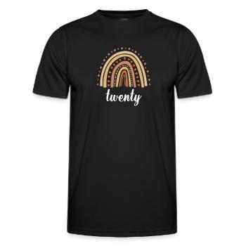 Orange Regenbogen Zwanzig Jahre 20. Geburtstag - Männer Funktions-T-Shirt - Schwarz - Vorne - AI Model Male 178 dark (178cm)