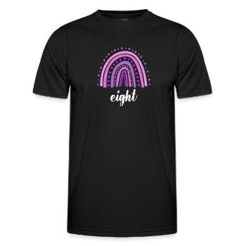 Lila Regenbogen Acht Jahre 8. Geburtstag - Männer Funktions-T-Shirt - Schwarz - Vorne - AI Model Male 178 dark (178cm)