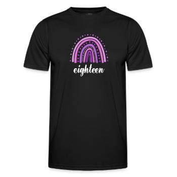Purple Rainbow Eighteen Years 18th Birthday - Men's Functional T-Shirt - black - Front - AI Model Male 178 dark (178cm)