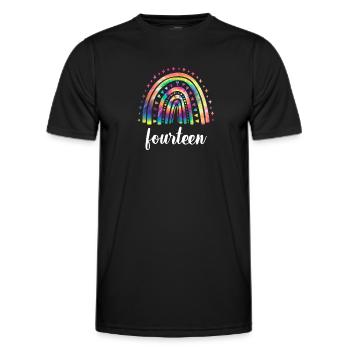 Tie Dye Rainbow Quatorze ans 14e anniversaire - T-shirt sport Homme - noir - Devant - AI Model Male 178 dark (178cm)