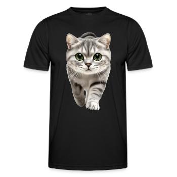 Schottische Faltohrkatze - Männer Funktions-T-Shirt - Schwarz - Vorne - AI Model Male 178 dark (178cm)