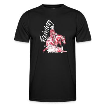 REINING - Men's Functional T-Shirt - black - Front - AI Model Male 178 dark (178cm)
