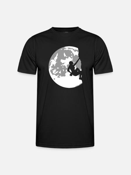 Vollmond und Klettern - Natur und Sport - Männer Funktions-T-Shirt - Schwarz