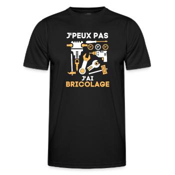 Bricoleur bricolage bricoler - T-shirt sport Homme - noir - Devant - AI Model Male 178 dark (178cm)