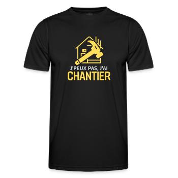 Chantier de construction - T-shirt sport Homme - noir - Devant - AI Model Male 178 dark (178cm)