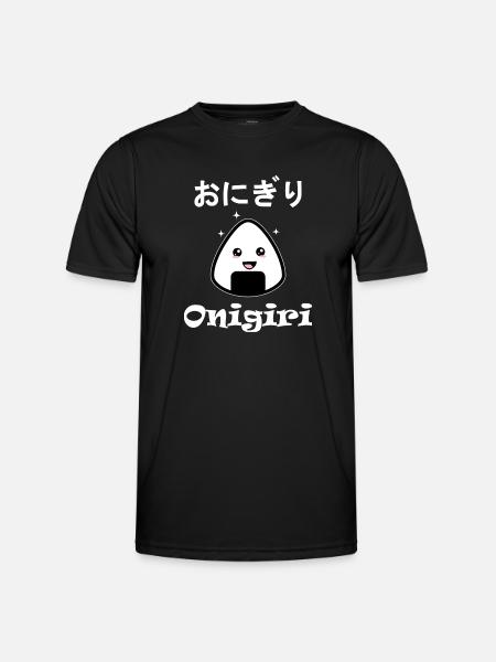 Onigiri - Kawaii - Männer Funktions-T-Shirt - Schwarz