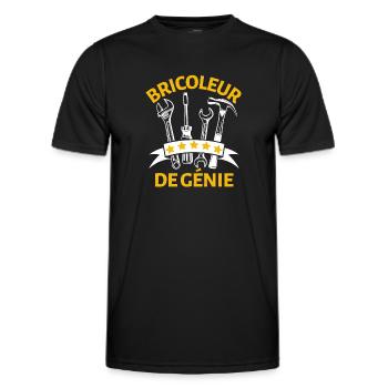 Bricoleur de génie 4 - T-shirt sport Homme - noir - Devant - AI Model Male 178 dark (178cm)