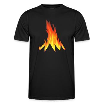 Lagerfeuer Camping Natur Wald Feuer draußen Zelt 1 - Männer Funktions-T-Shirt - Schwarz - Vorne - AI Model Male 178 dark (178cm)