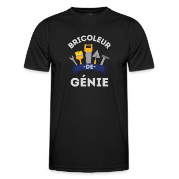 Bricoleur de génie 4 - T-shirt sport Homme - noir - Devant - AI Model Male 178 dark (178cm)