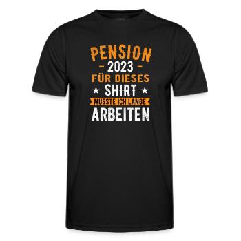Pensionierung 2023 Pension Pensionisten - Männer Funktions-T-Shirt - Schwarz - Vorne - AI Model Male 178 dark (178cm)