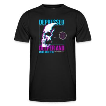 Depressed Streetwear - Männer Funktions-T-Shirt - Schwarz - Vorne - AI Model Male 178 dark (178cm)