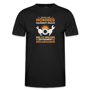 Mécanicien 7 - T-shirt sport Homme - noir - Devant - AI Model Male 178 dark (178cm)