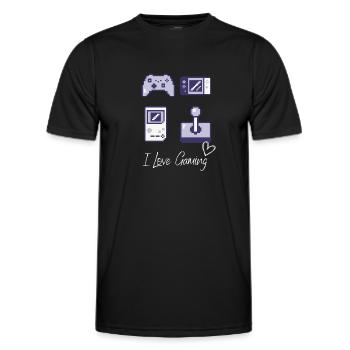I Love Gaming - Männer Funktions-T-Shirt - Schwarz - Vorne - AI Model Male 178 dark (178cm)
