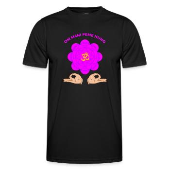 OM MANI FAME HUNG Mantra - T-shirt sport Homme - noir - Devant - AI Model Male 178 dark (178cm)