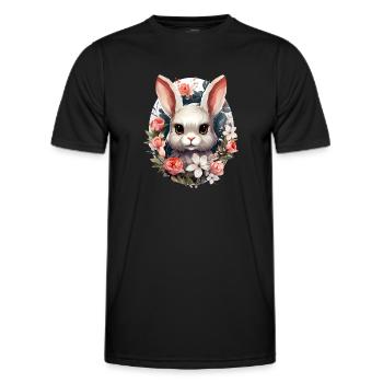 Lièvre - T-shirt sport Homme - noir - Devant - AI Model Male 178 dark (178cm)