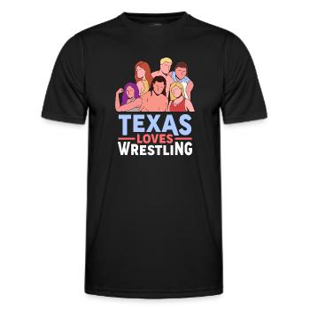 Conception de lutte au Texas pour les fiers fans du Texas - T-shirt sport Homme - noir - Devant - AI Model Male 178 dark (178cm)
