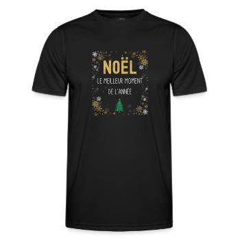 Noël le meilleur moment de l année - T-shirt sport Homme - noir - Devant - AI Model Male 178 dark (178cm)