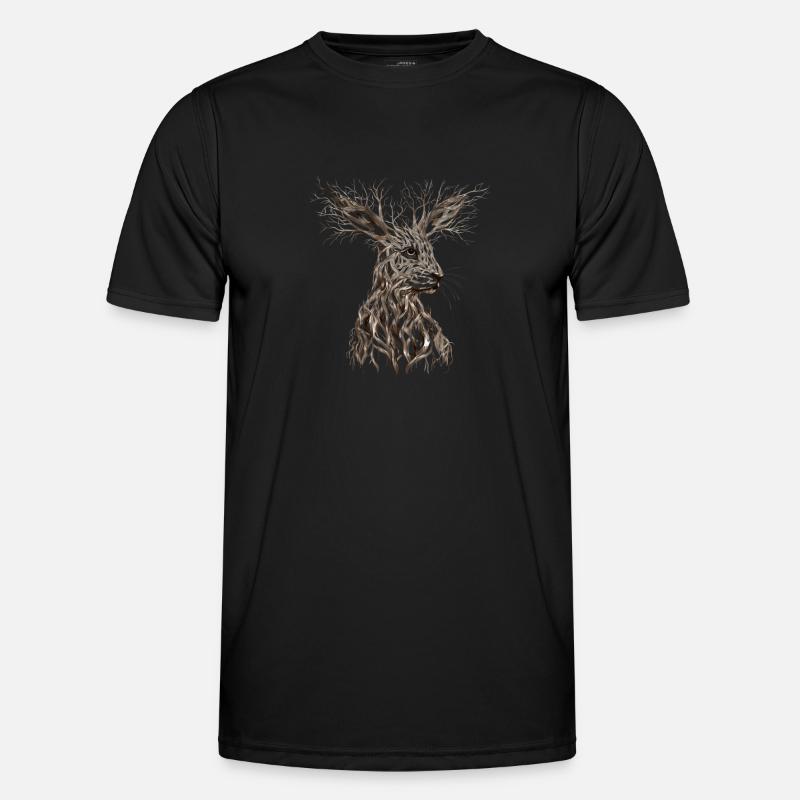 Nature's Unity Hare Collection - Men's Functional T-Shirt - black