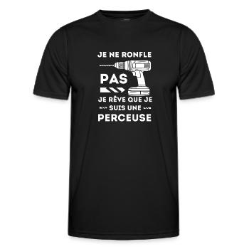 Bricoleur perceuse outils - T-shirt sport Homme - noir - Devant - AI Model Male 178 dark (178cm)