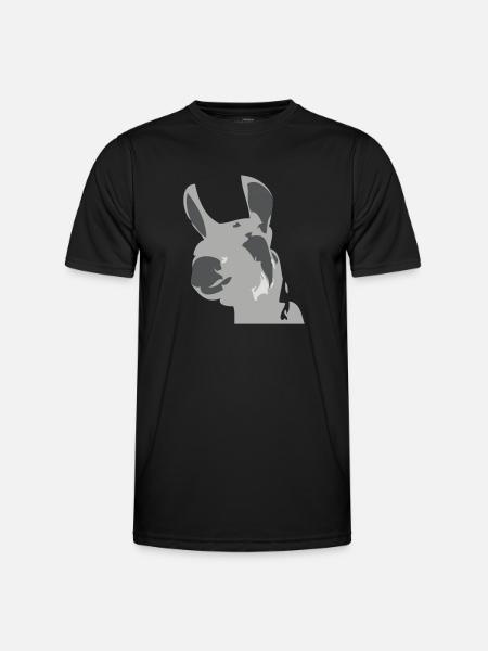 lama - Männer Funktions-T-Shirt - Schwarz