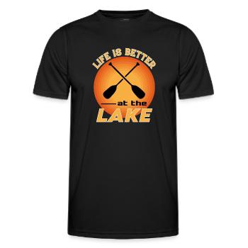Lake See Wasser Water Life is better - Men's Functional T-Shirt - black - Front - AI Model Male 178 dark (178cm)