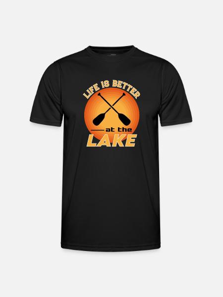 Lake See Wasser Water Life is better - Männer Funktions-T-Shirt - Schwarz