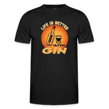 Gin Alkohol Alcohol Saufen Life is Better - Männer Funktions-T-Shirt - Schwarz - Vorne - AI Model Male 178 dark (178cm)