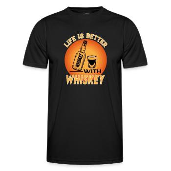 Whiskey Alkohol Alcohol Saufen Life is Better - Männer Funktions-T-Shirt - Schwarz - Vorne - AI Model Male 178 dark (178cm)