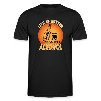 Alkohol Alcohol Saufen Life is Better - Männer Funktions-T-Shirt - Schwarz - Vorne - AI Model Male 178 dark (178cm)