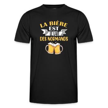 Maillot normand normandie bière humoristique apéro - T-shirt sport Homme - noir - Devant - AI Model Male 178 dark (178cm)