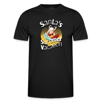 Santa's Summer Vacation Surfing Weihnachtsmann - Männer Funktions-T-Shirt - Schwarz - Vorne - AI Model Male 178 dark (178cm)