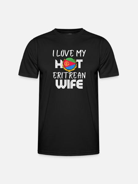 Funny I Love My Hot Eritrean Wife Husband - Men's Functional T-Shirt - black