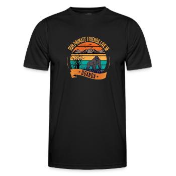 Ouganda Gorille Nos amis Primates - T-shirt sport Homme - noir - Devant - AI Model Male 178 dark (178cm)